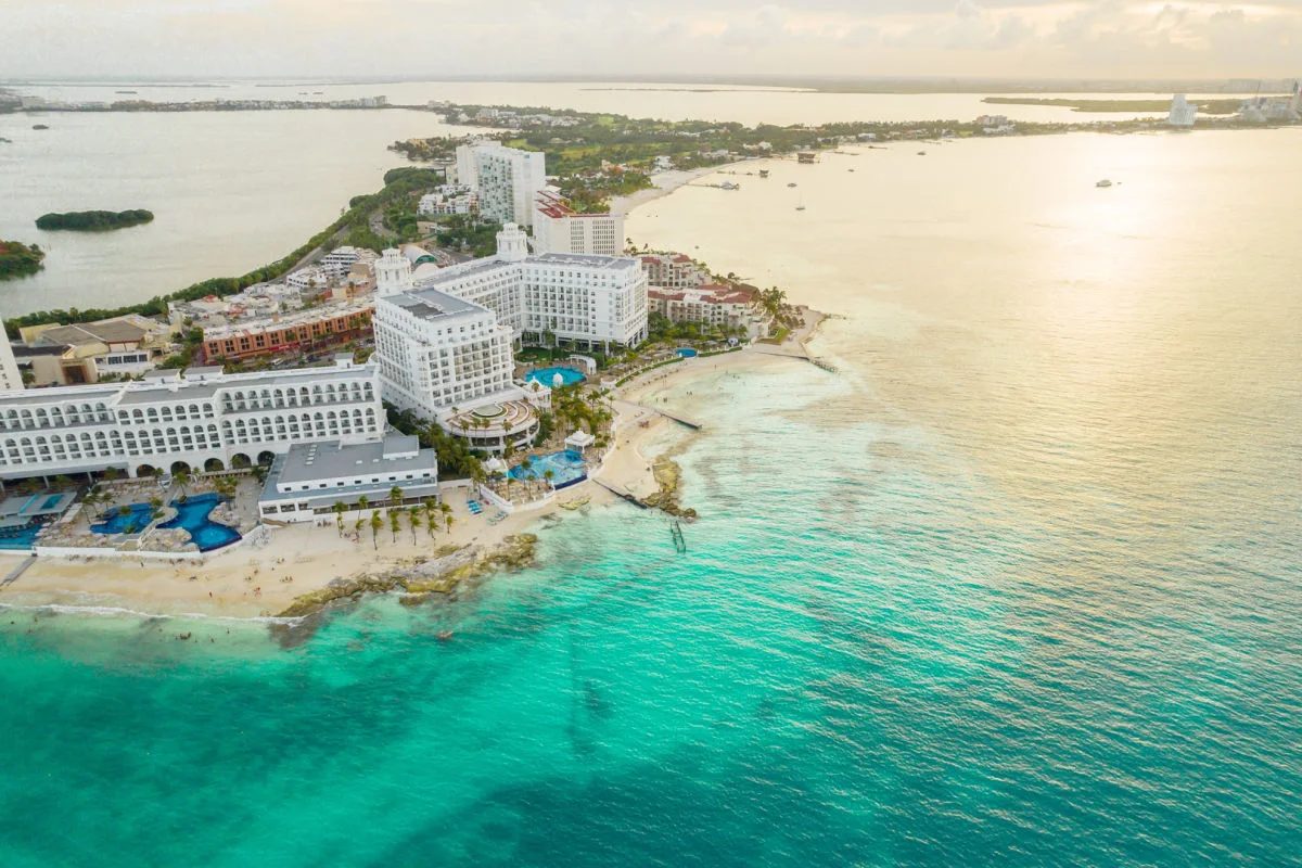 aerial view of Cancun