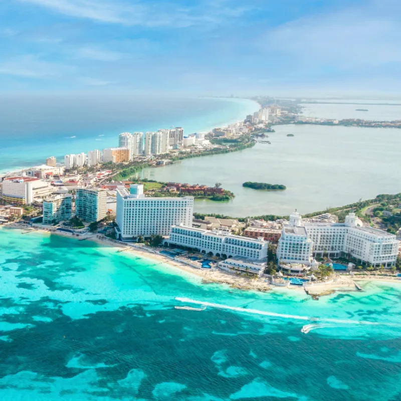 aerial view of Cancun