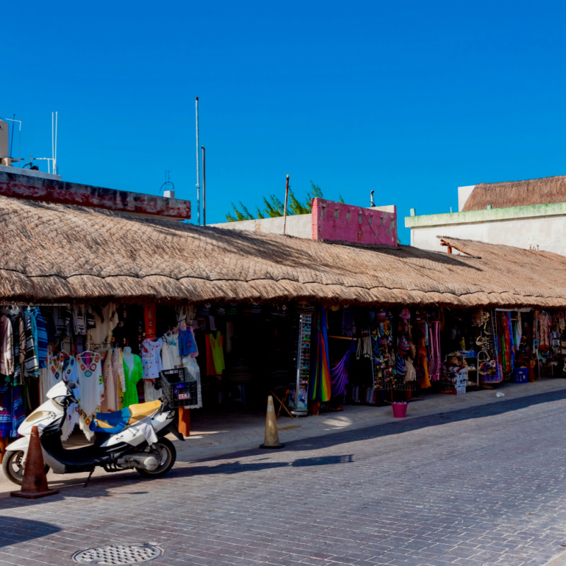 A Street in the Town of Puerto Morelos, Mexico