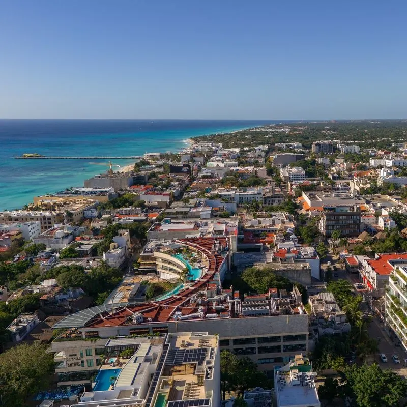 Aerial view of downtown Playa del Carmen
