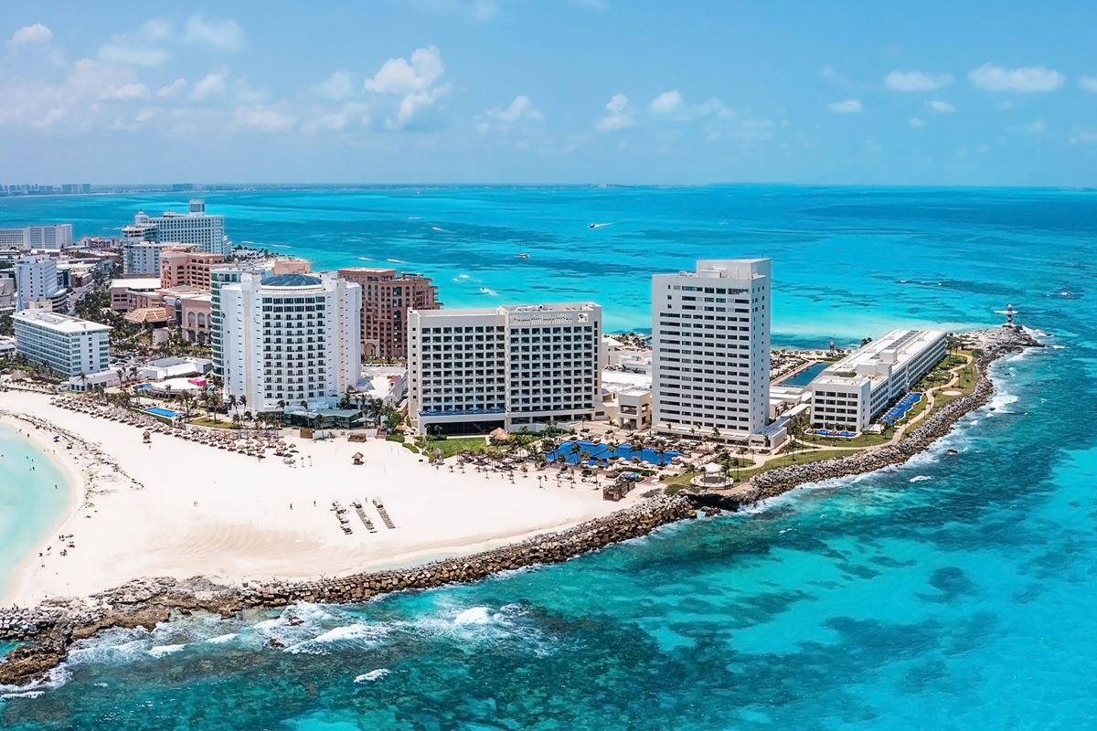 Aerial view of Cancun's Hotel Zone