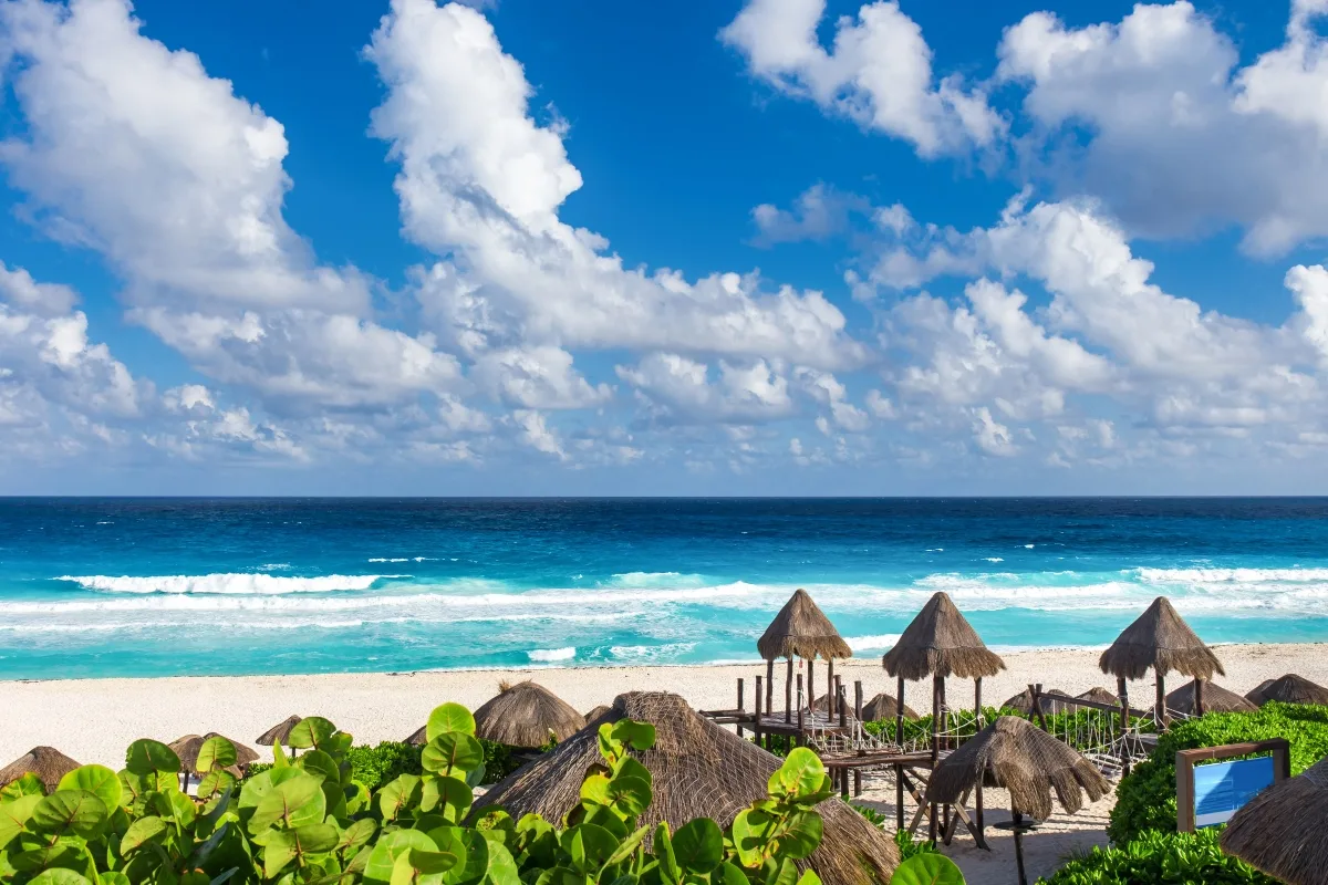 Beautiful beach in Cancun, Mexico - Playa Delfines