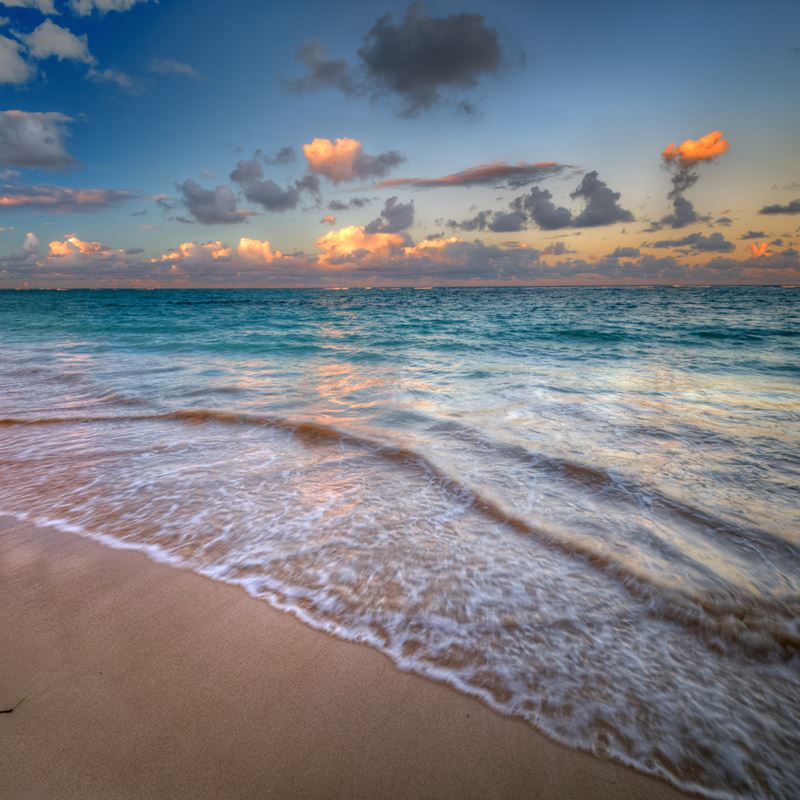 Cancun beach during sundown