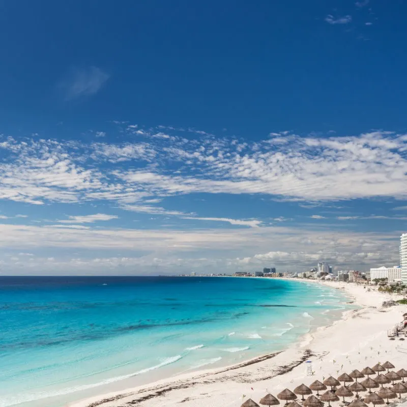 panoramic view of the cancun resort zone