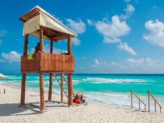 Lifeguard Tower on a Cancun Beach
