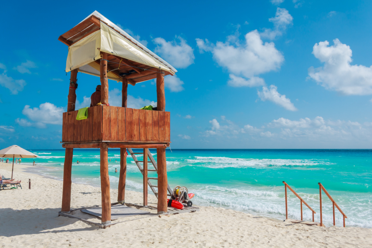 Lifeguard Tower on a Cancun Beach