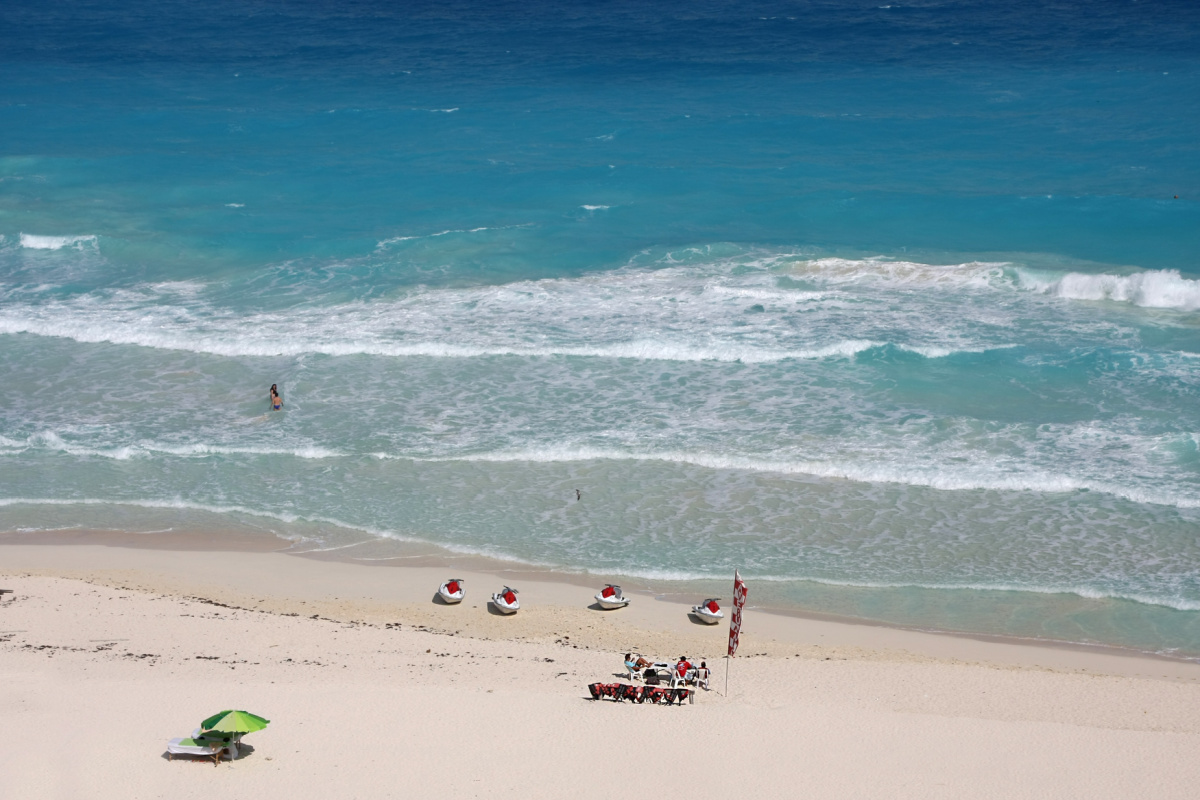 beautiful beach scape in Cancun