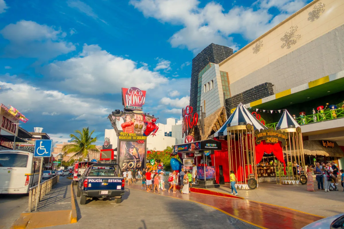 Police Vehicles Parked Outside of Coco Bongo in Cancun, Mexico