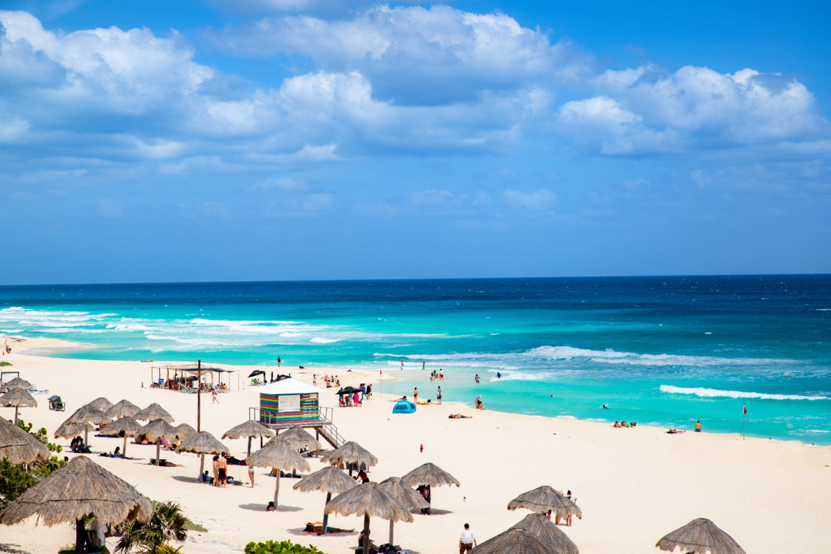 View of beach in Cancun