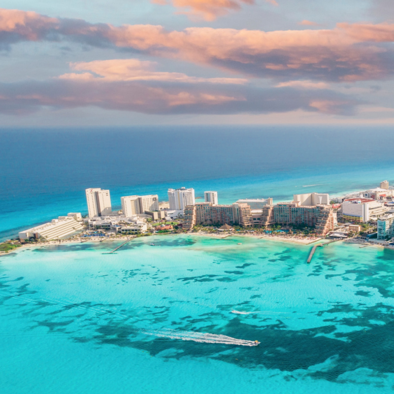aerial view of Cancun Hotel Zone