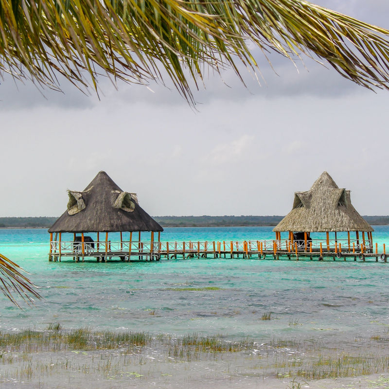 view of overwater bungalows in the mexican caribbean