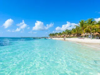 Crystal Clear Water on a Beautiful Riviera Maya Beach