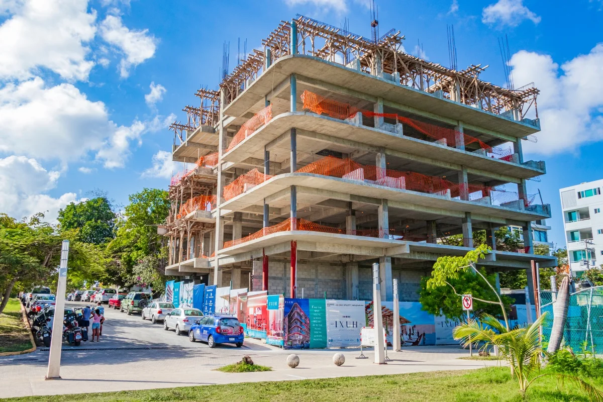 Hotel under construction in Playa del Carmen