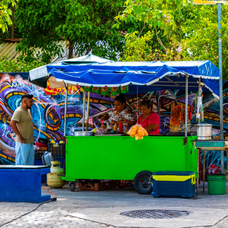Street Food Vendor in Playa del Carmen, Mexico