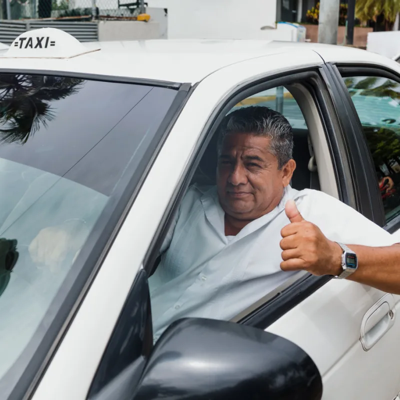 Taxi Driver on a Street in Mexico