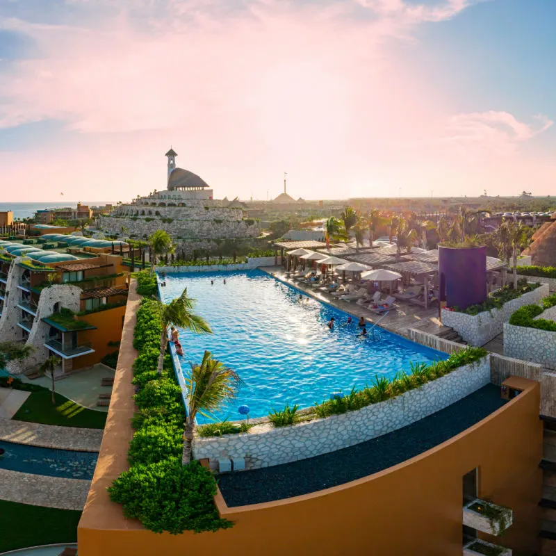 Beautiful Resort Pool in Cancun, Mexico