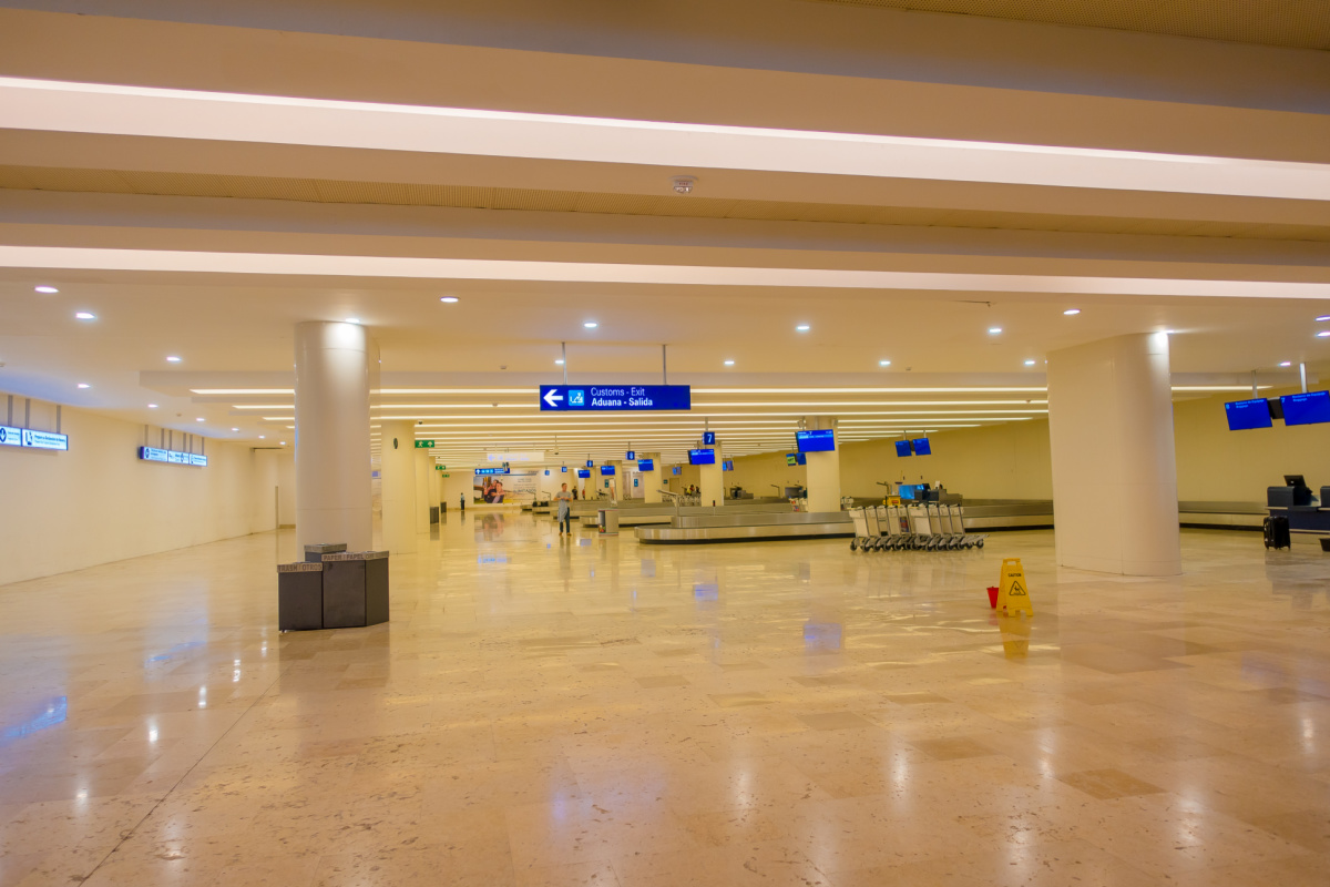 Empty Baggage Claim Area at Cancun Airport