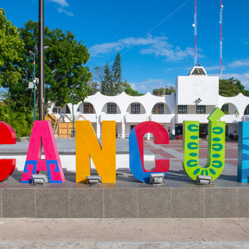 Colorful Cancun Sign in Front of Cancun's City Hall