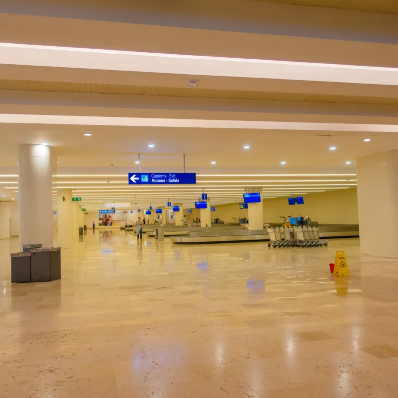 Empty Baggage Claim Area at Cancun Airport