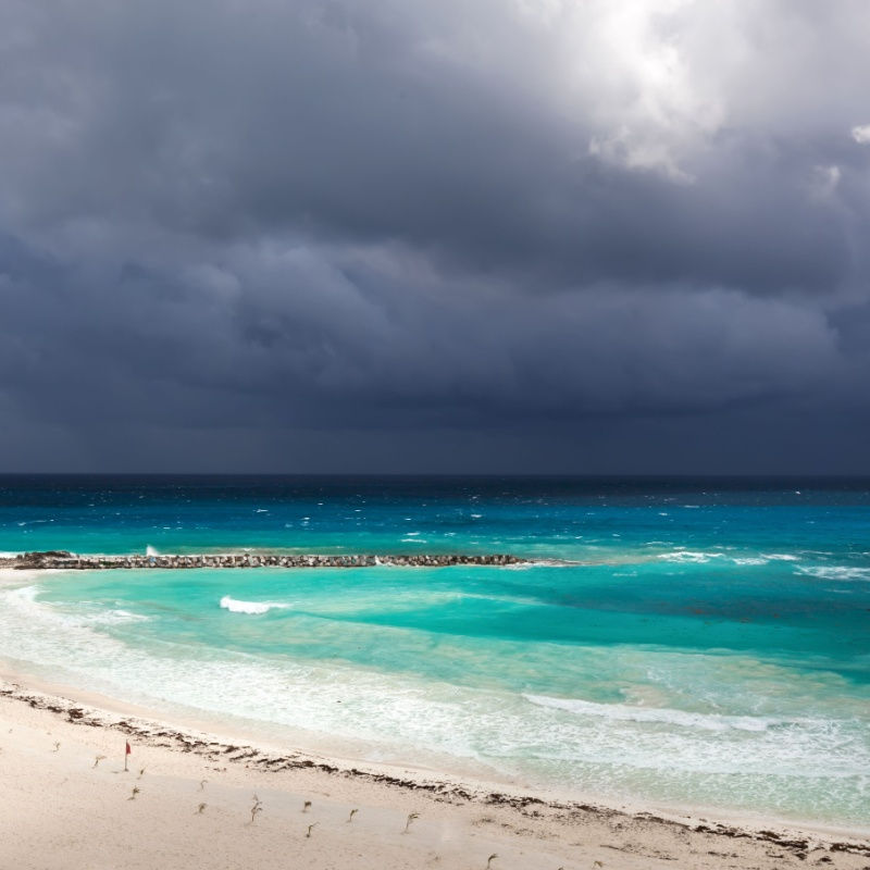 a storm approaching cancun during summer 