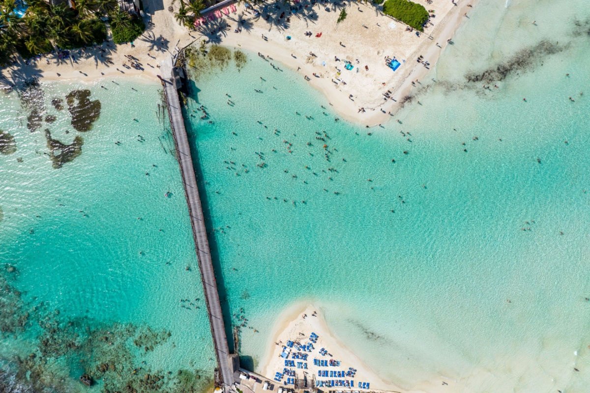 a white sand view of playa mujeres near cancun 