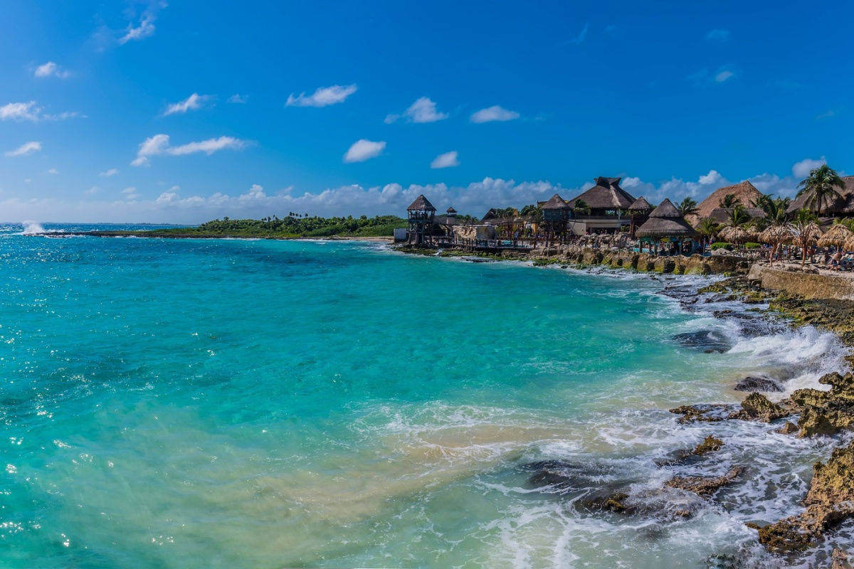 panoramic view of a beach area in the costa maya 