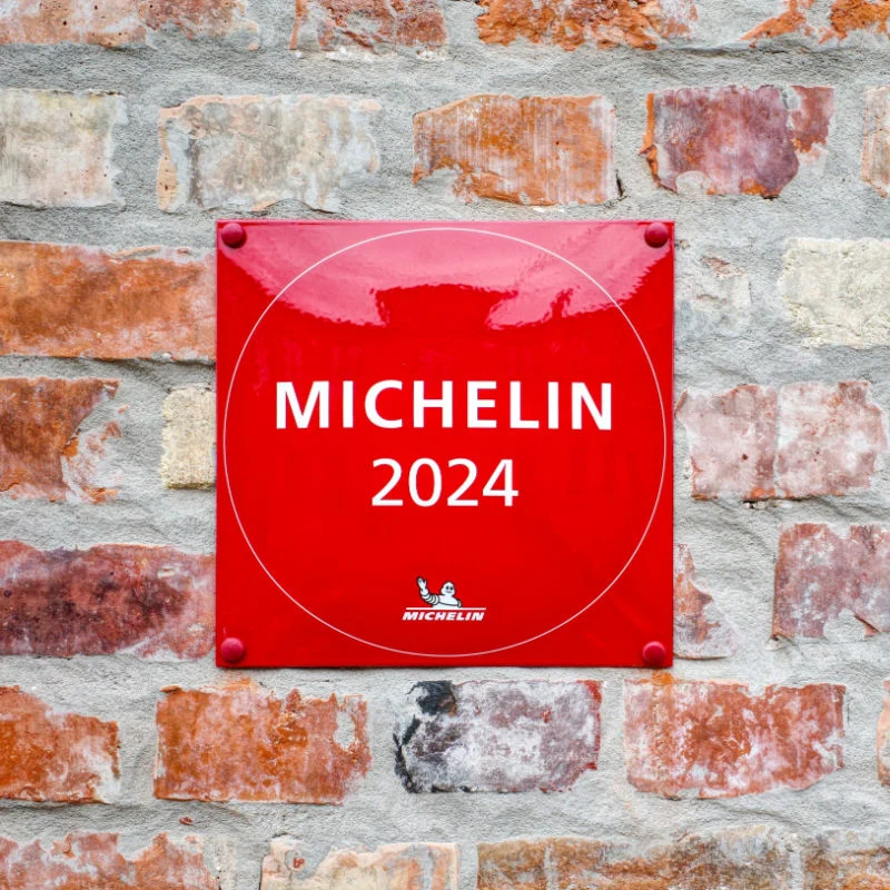 Michelin 2024 Plaque on a Brick Building