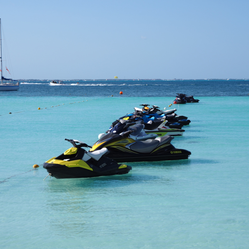 Jet Skis in the Water in Cancun, Mexico