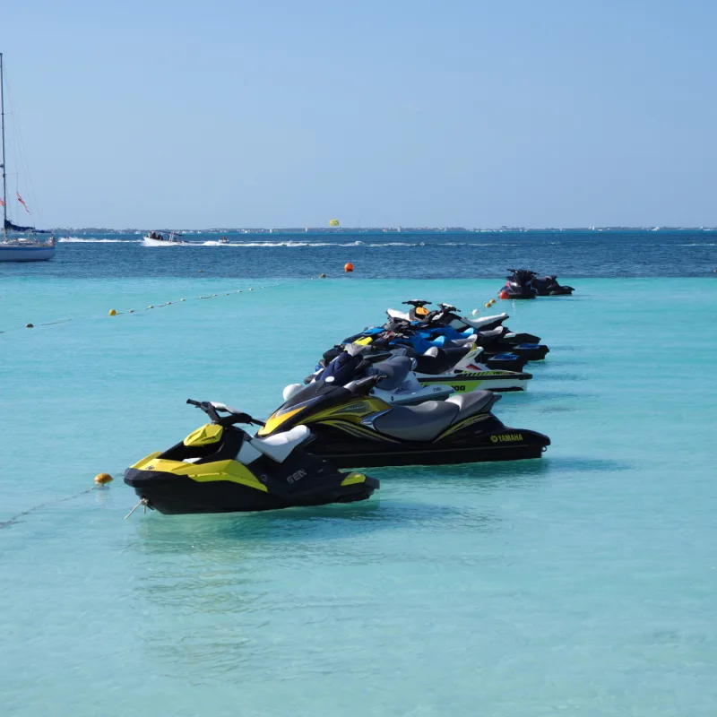 Jet Skis in the Water in Cancun, Mexico