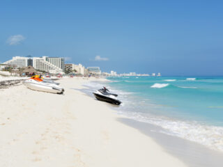 Jet Skis on a Beach in Cancun, Mexico