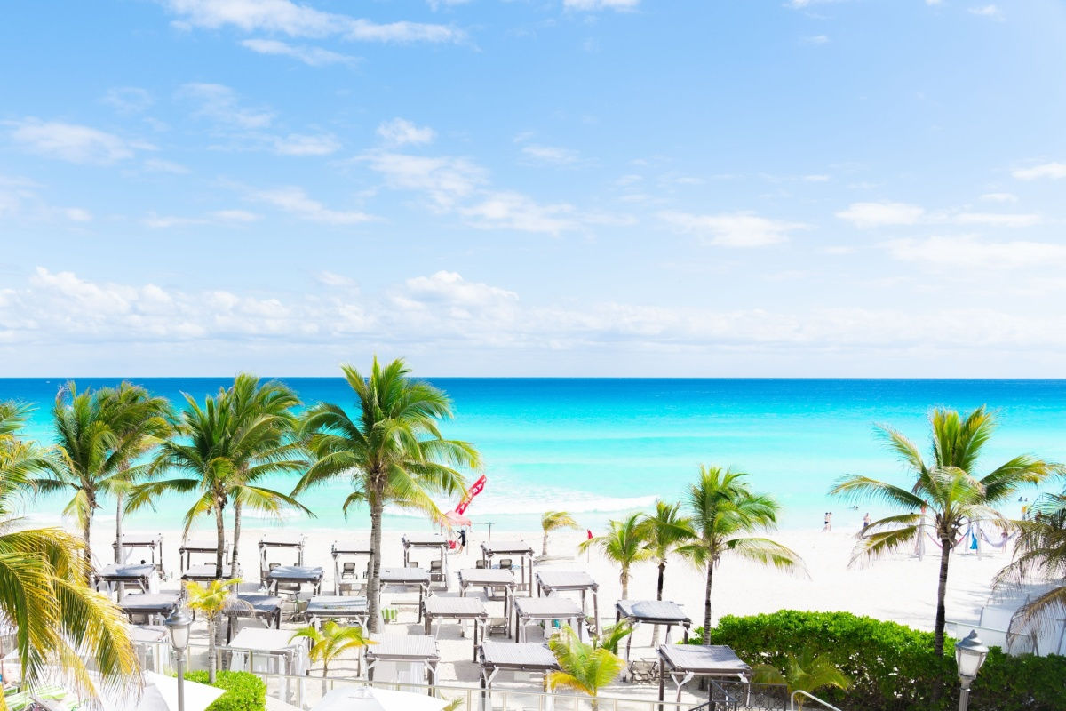 a beautiful white sand beach in cancun 