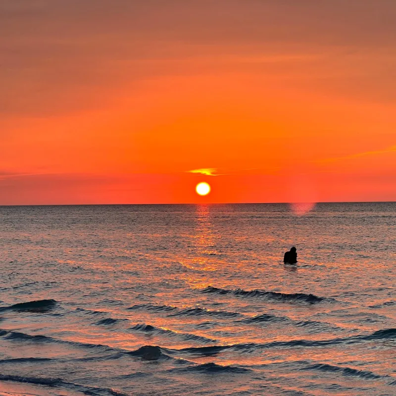 Sunset and Calm Waters in Holbox, Mexico