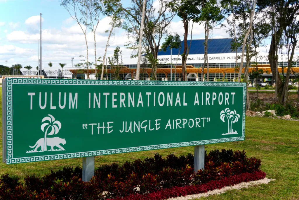 Sign in Front of Tulum International Airport