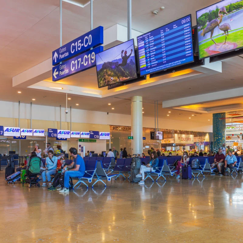 Busy Cancun Airport Terminal