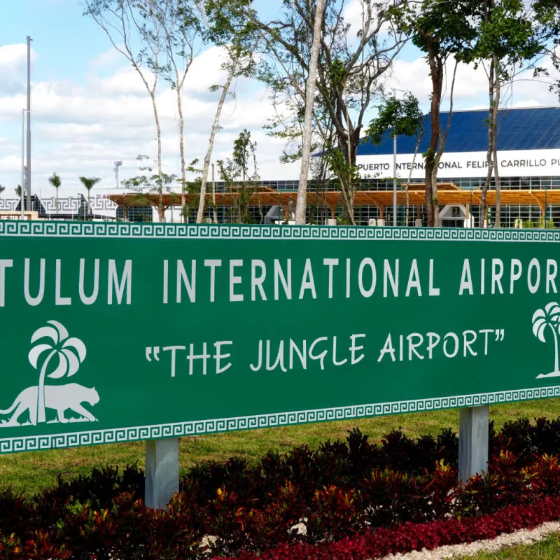 Sign in Front of Tulum International Airport