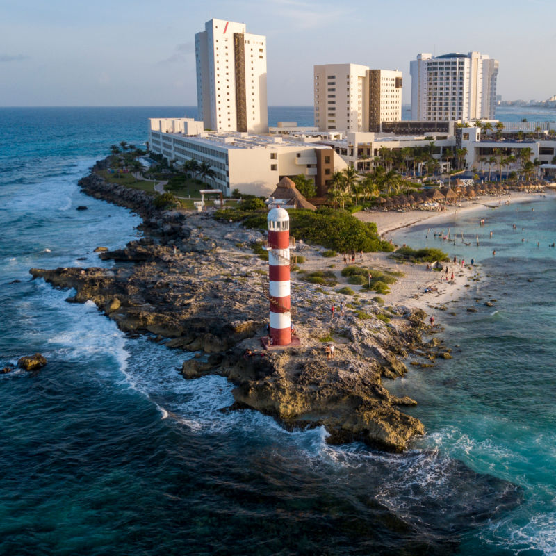 View of the End of the Cancun Hotel Zone