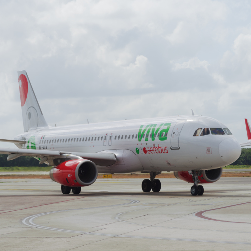 Viva Aerobus Plane at Cancun Airport