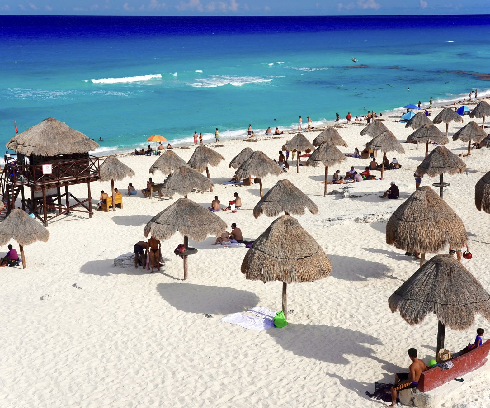 Cancun tourist on beach