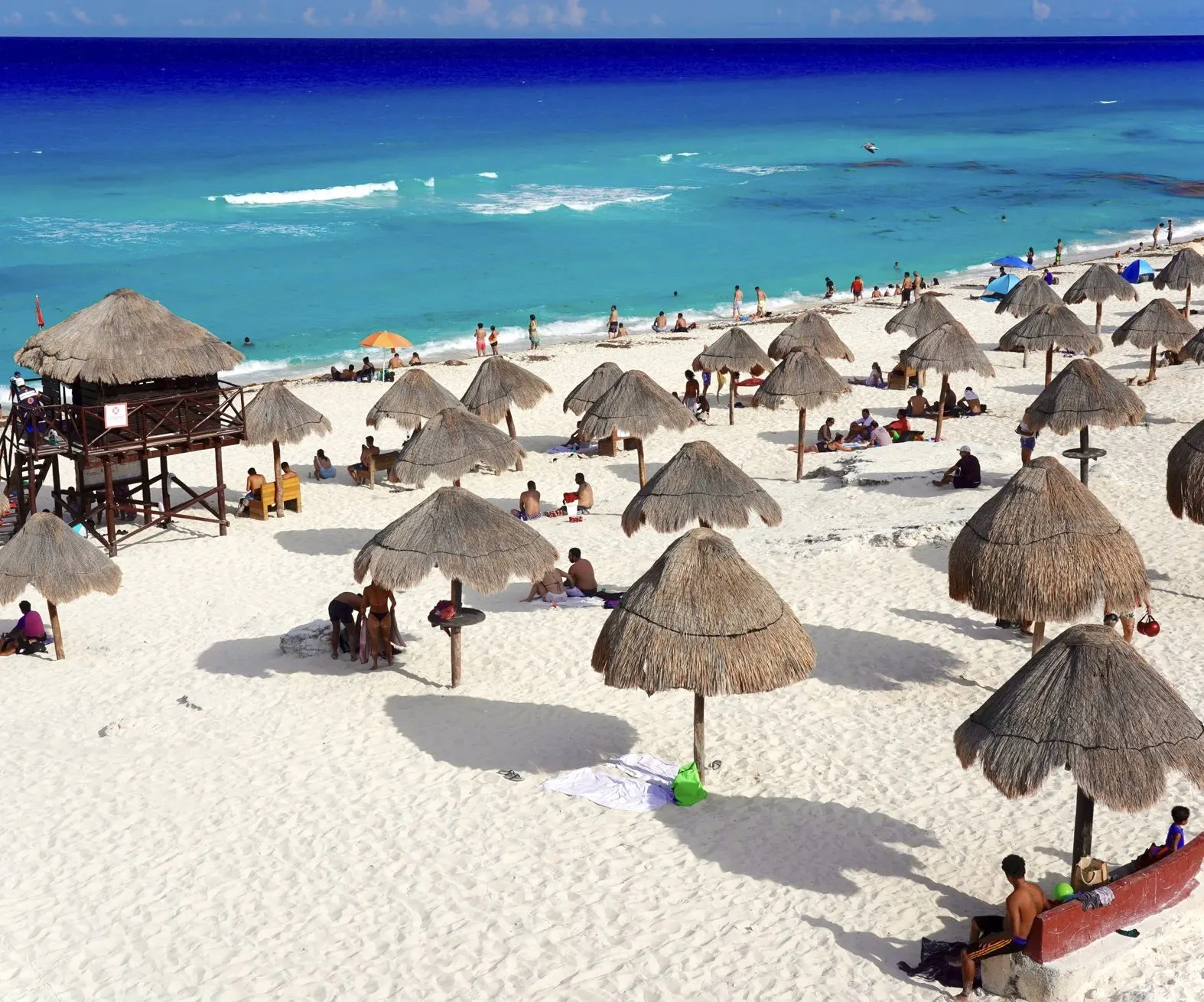 Cancun tourist on beach