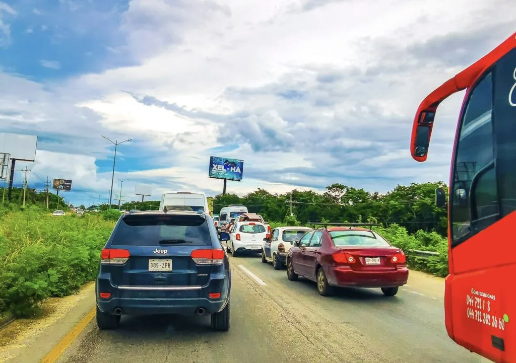 Cancun traffic backed up