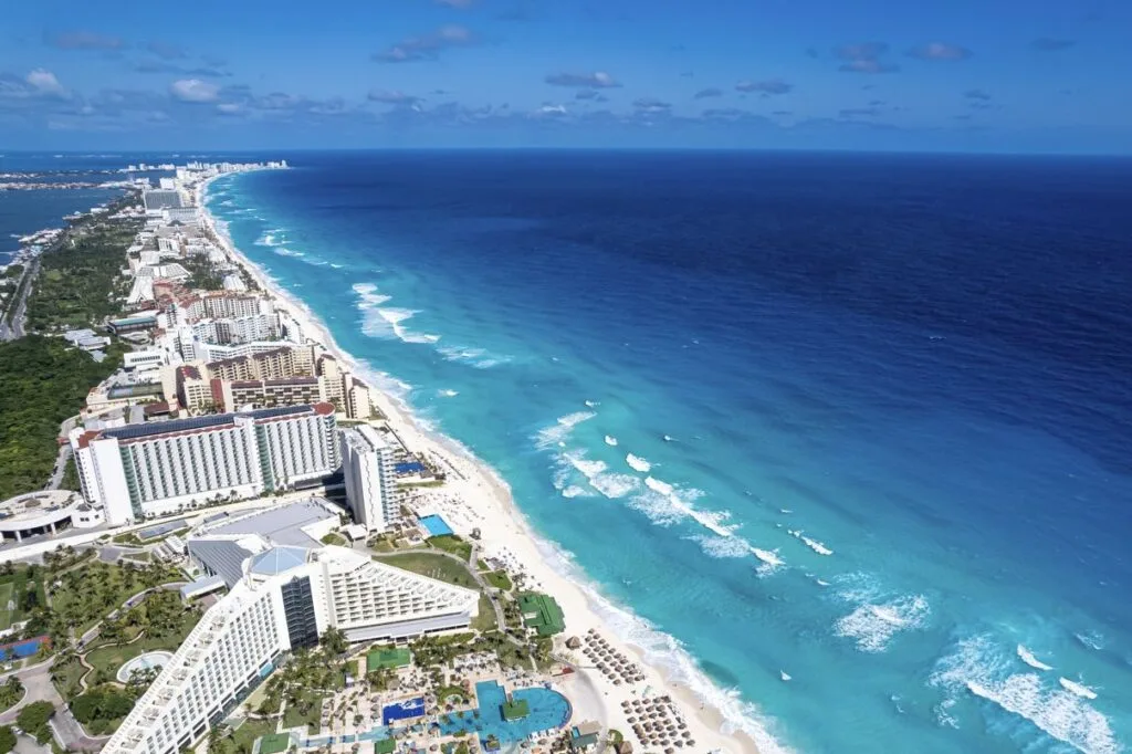 Cancun beach and hotel zone