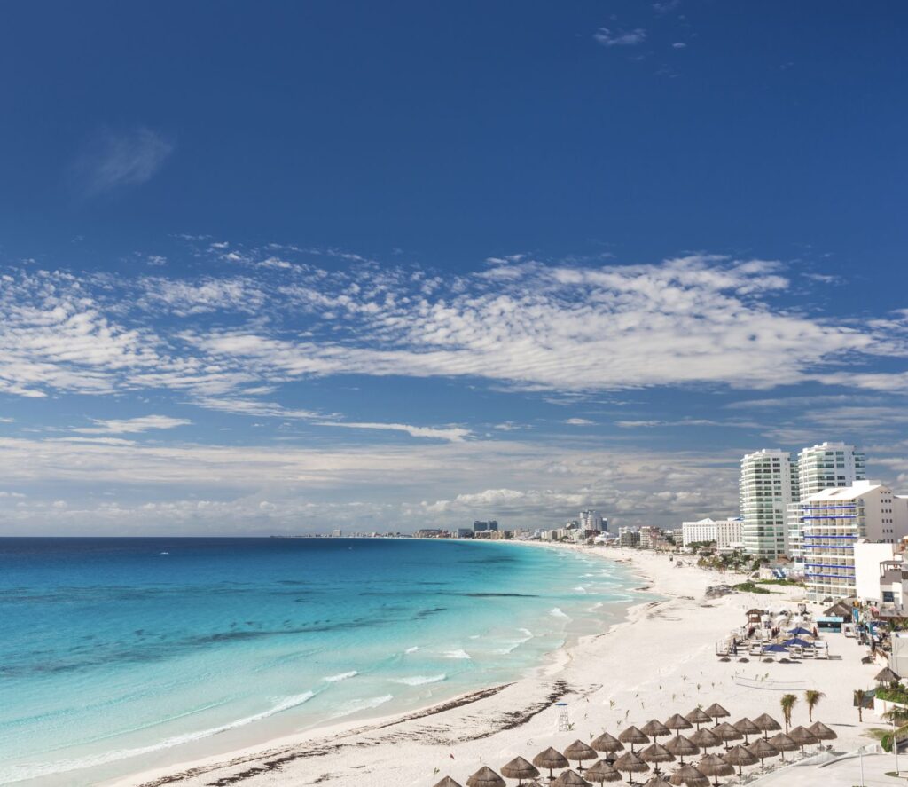 Aerial view of Beach in cancun