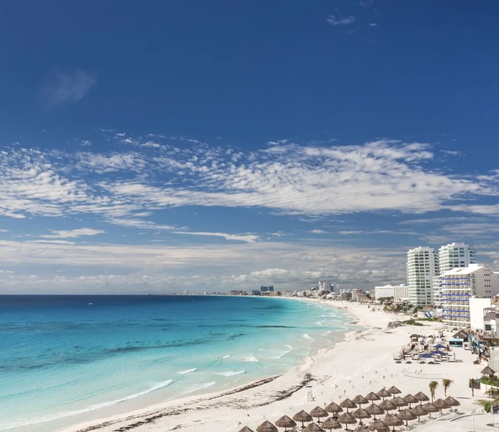 Aerial view of Beach in cancun