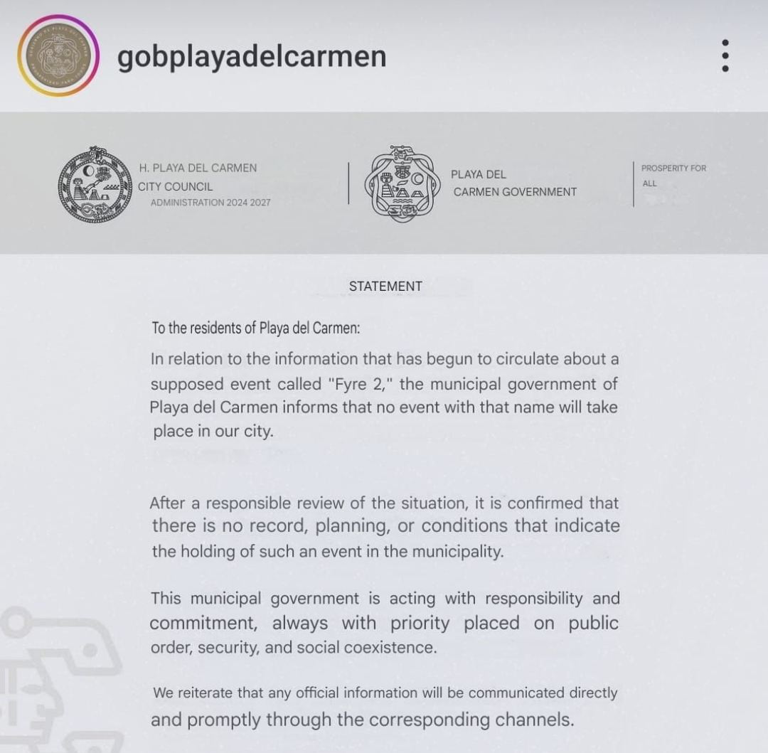 Declaración de los funcionarios de Playa del Carmen