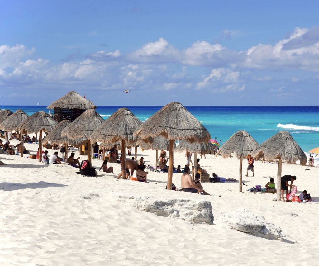 Busy Tourist Beach cancun