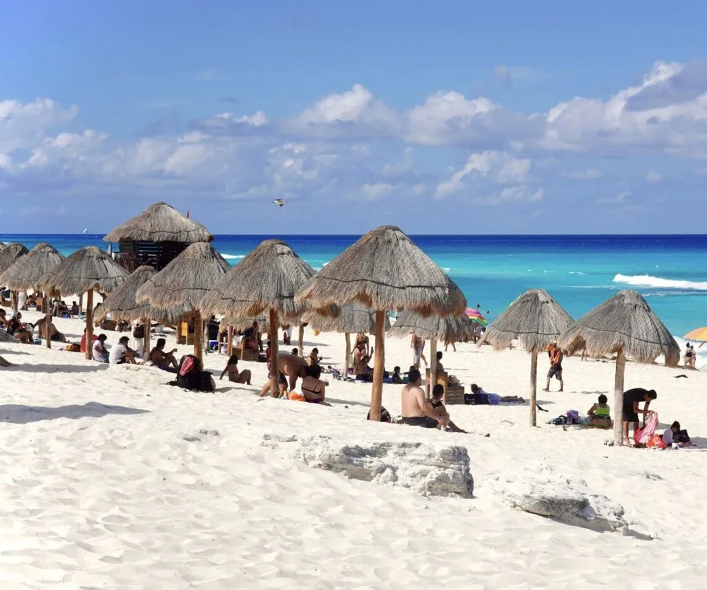 Busy Tourist Beach cancun