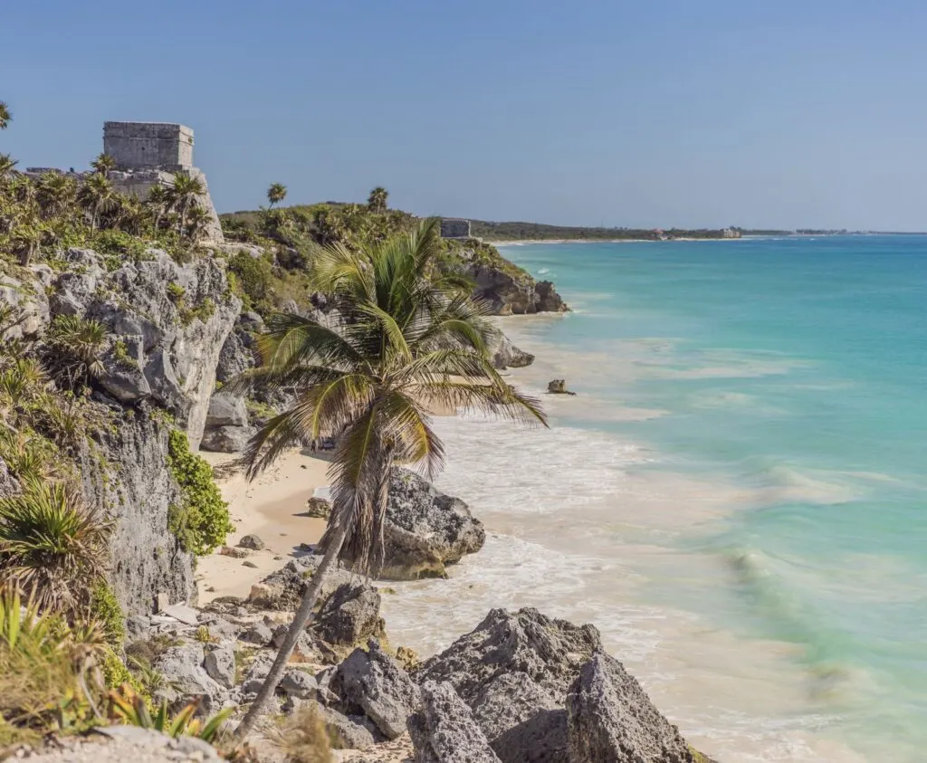 Beautiful archaeological site of the Mayan culture in Tulum, Mexico