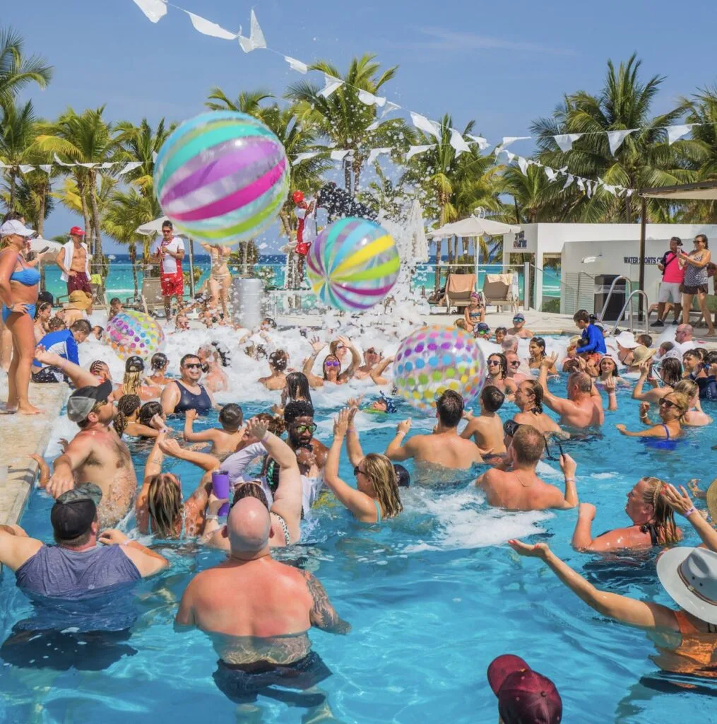 Cancun Pool parry busy fun