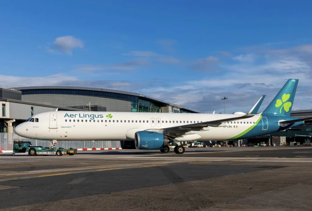 Aer Lingus plane in Dublin ready to depart