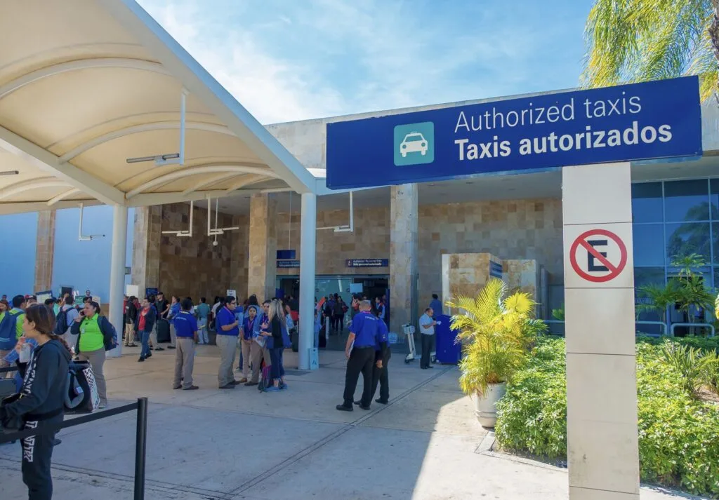 Authorized taxi sign at cancun airport